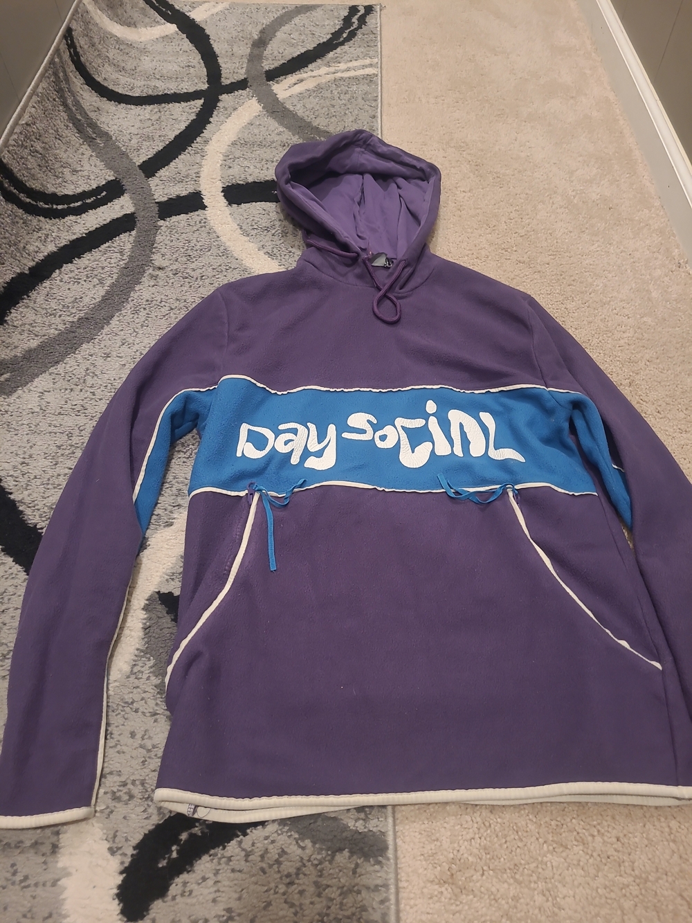 Asos Blue and purple fleece  Daysocial hoodie Pullover  Mens XS